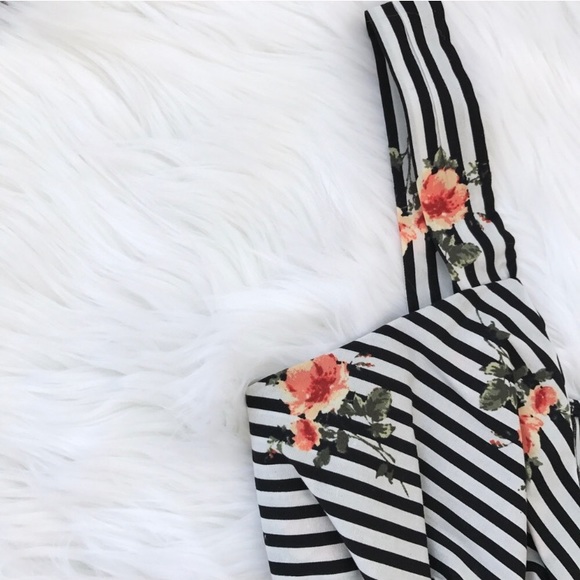 Striped Babydoll Floral Tank - Picture 4 of 8